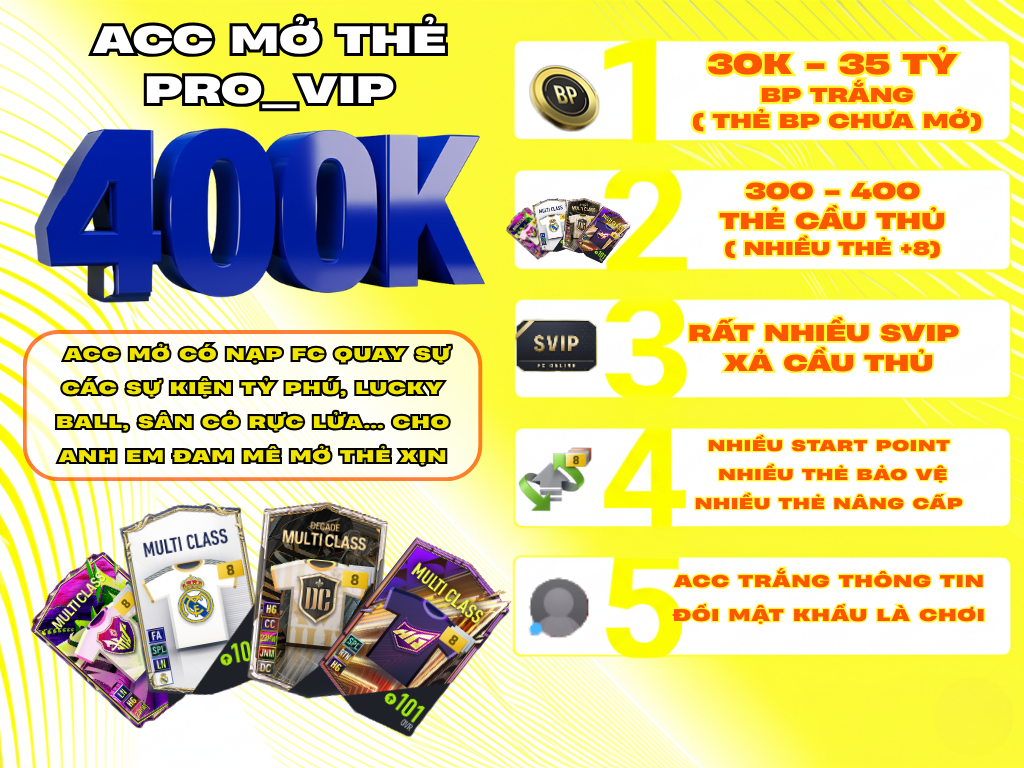 ACC MỞ THẺ PROVIP